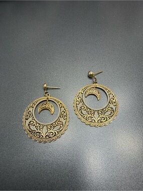 Vintage Damascene pierced earrings #UE347